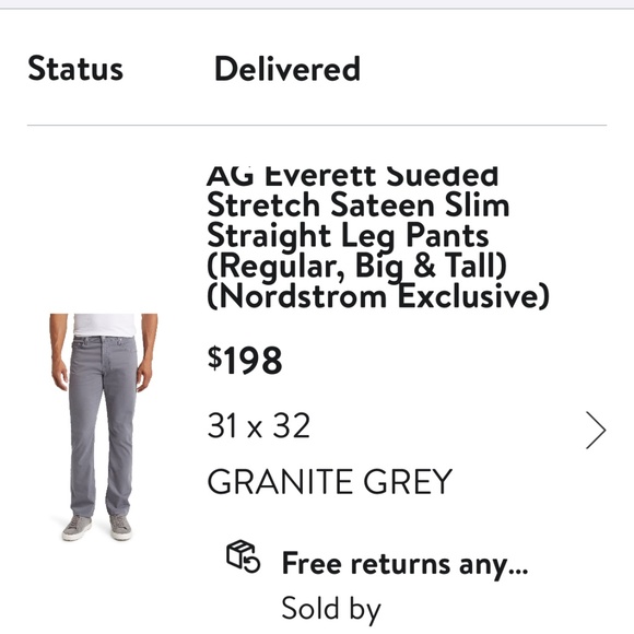 Men’s AG Everett Granite Gray Pants - Picture 2 of 2